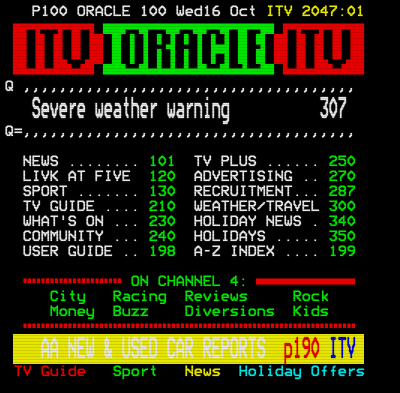 Central from Wednesday 16th October 1991